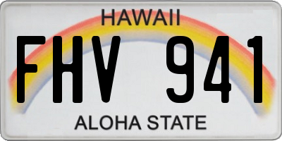 HI license plate FHV941