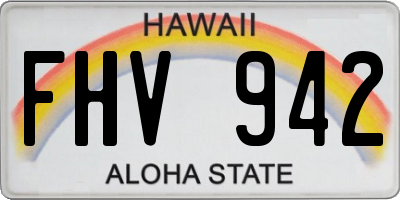 HI license plate FHV942