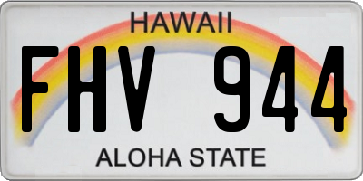 HI license plate FHV944