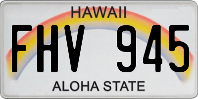HI license plate FHV945