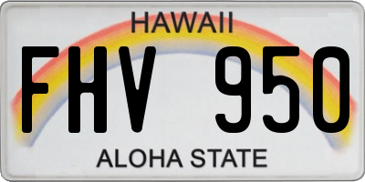 HI license plate FHV950