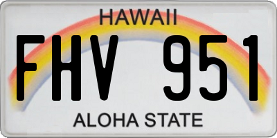HI license plate FHV951