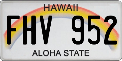 HI license plate FHV952