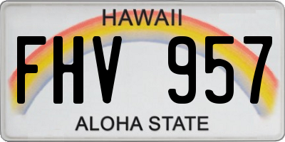 HI license plate FHV957
