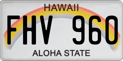 HI license plate FHV960