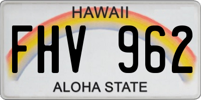 HI license plate FHV962