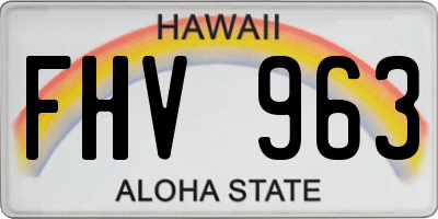 HI license plate FHV963