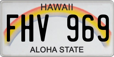 HI license plate FHV969