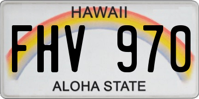HI license plate FHV970