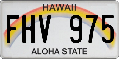 HI license plate FHV975