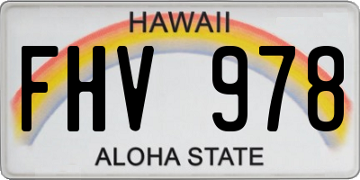 HI license plate FHV978