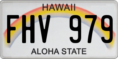 HI license plate FHV979