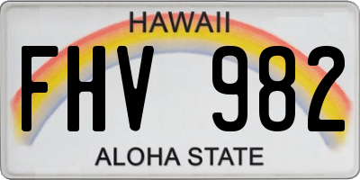HI license plate FHV982