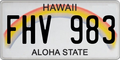 HI license plate FHV983
