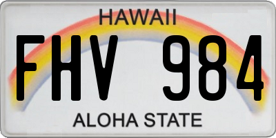 HI license plate FHV984