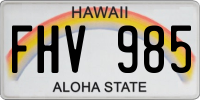 HI license plate FHV985