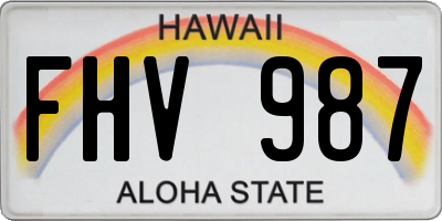 HI license plate FHV987