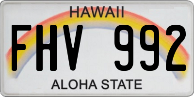 HI license plate FHV992
