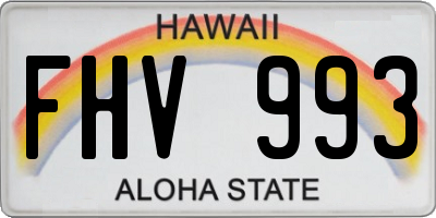 HI license plate FHV993