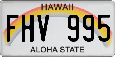 HI license plate FHV995