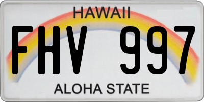 HI license plate FHV997