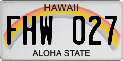 HI license plate FHW027