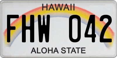 HI license plate FHW042