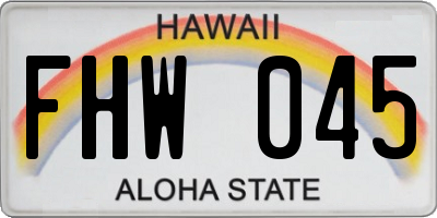 HI license plate FHW045