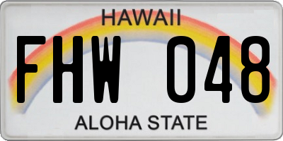 HI license plate FHW048
