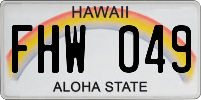 HI license plate FHW049
