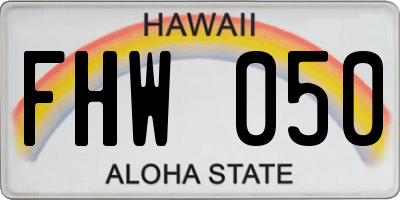 HI license plate FHW050