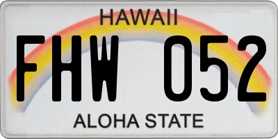 HI license plate FHW052