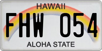 HI license plate FHW054