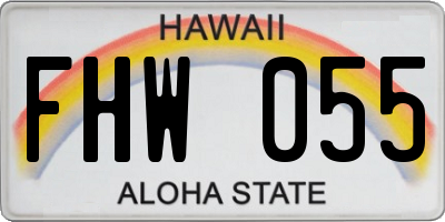 HI license plate FHW055