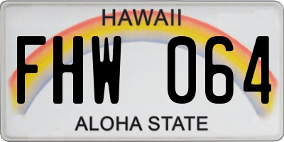 HI license plate FHW064