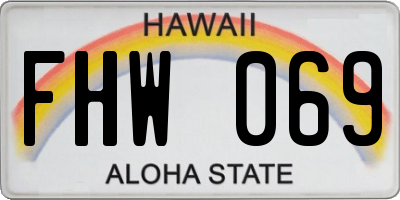 HI license plate FHW069