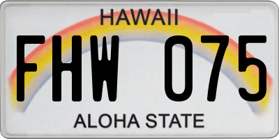 HI license plate FHW075