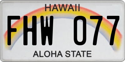 HI license plate FHW077