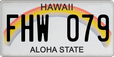 HI license plate FHW079