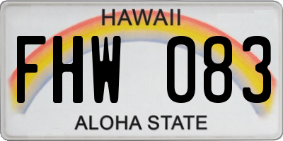 HI license plate FHW083