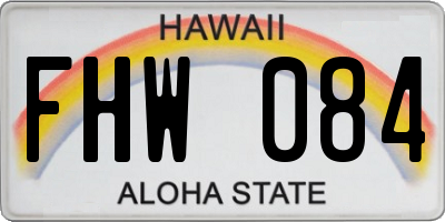 HI license plate FHW084