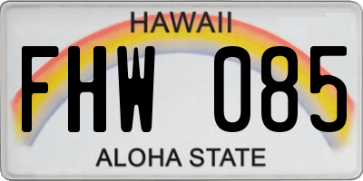HI license plate FHW085