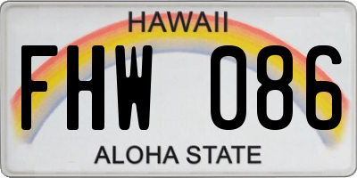 HI license plate FHW086