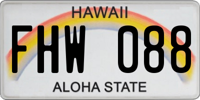 HI license plate FHW088