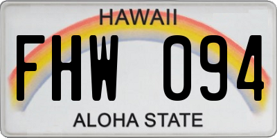 HI license plate FHW094
