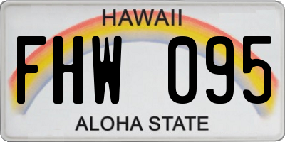 HI license plate FHW095