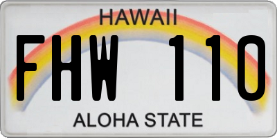HI license plate FHW110