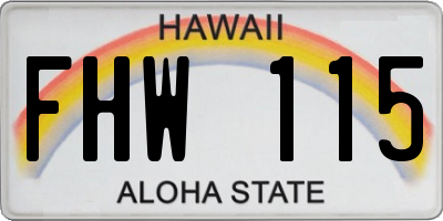 HI license plate FHW115