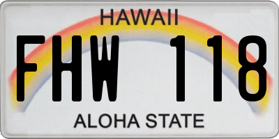 HI license plate FHW118