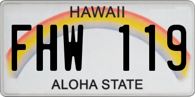 HI license plate FHW119
